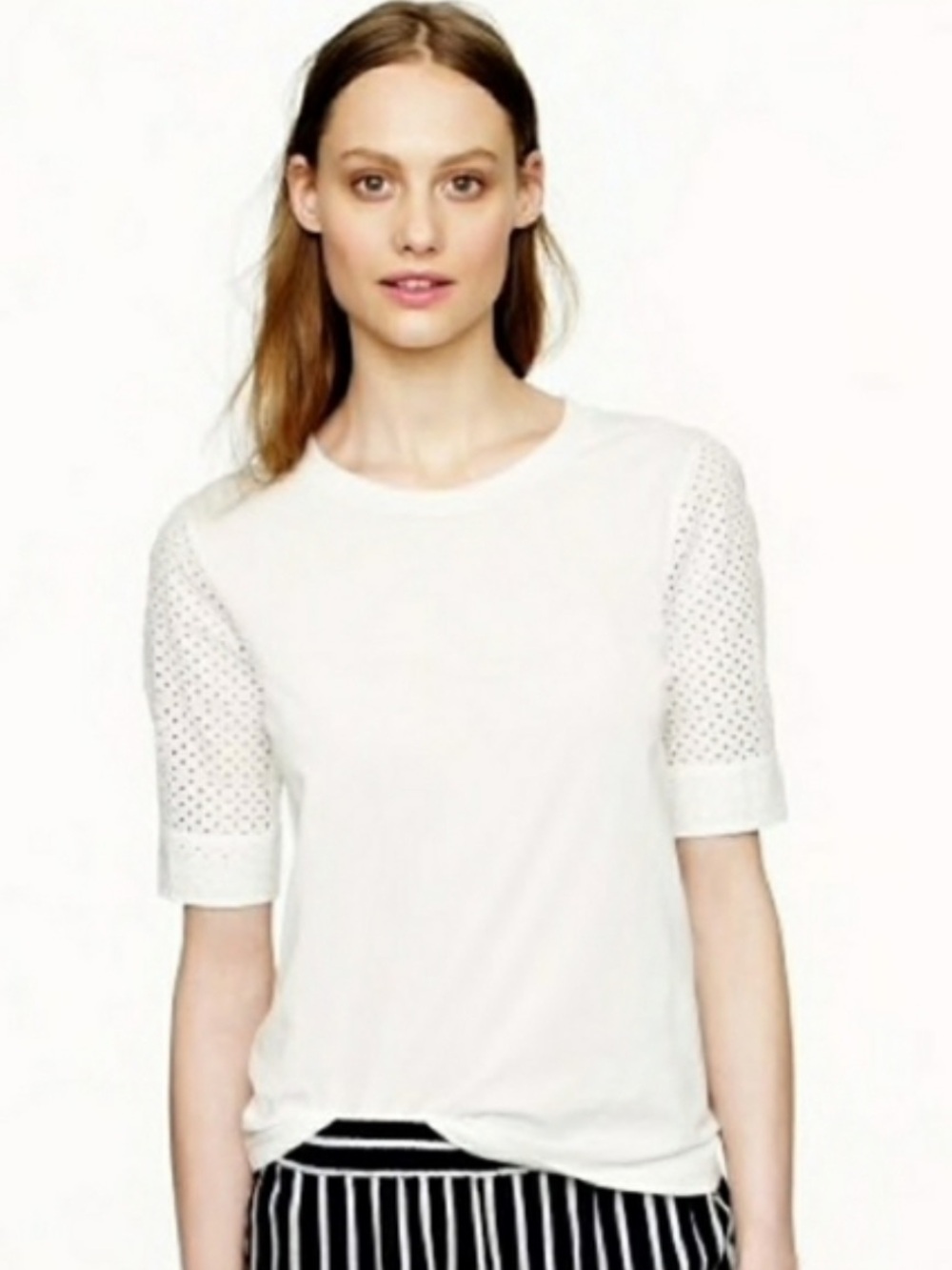 J.CREW Cotton Eyelet Top-Shirt